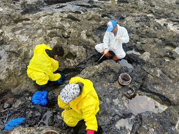 圖四 綠島柚子湖油污清除照片