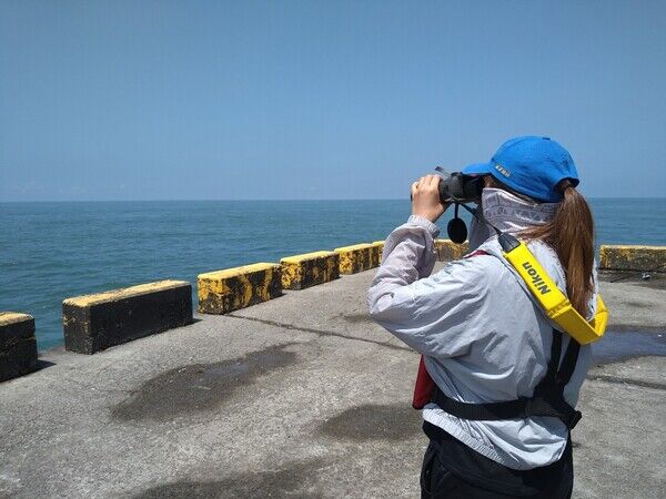 於台中港北堤、梧棲漁進行陸觀調查
