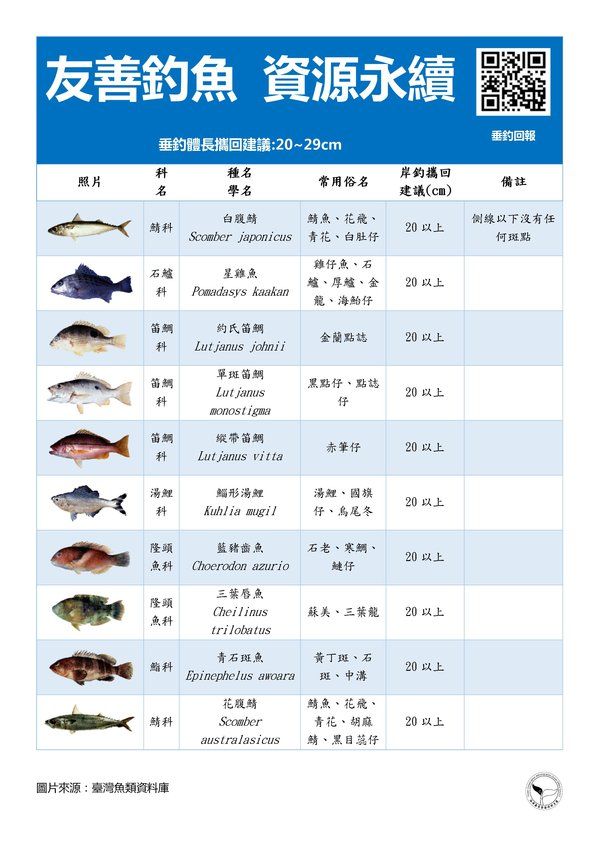 垂釣體長攜回建議20-29cm(共4張)