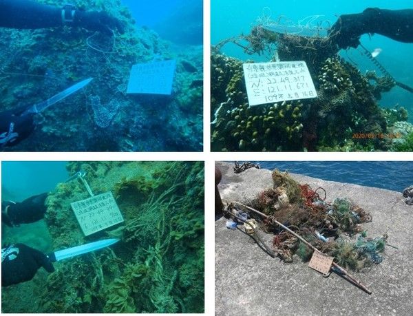圖1  海保署補助臺東縣政府執行杉原海域覆網(垃圾)調查及清除計畫