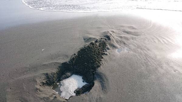 圖4  下挖沙灘確認無油污（2）
