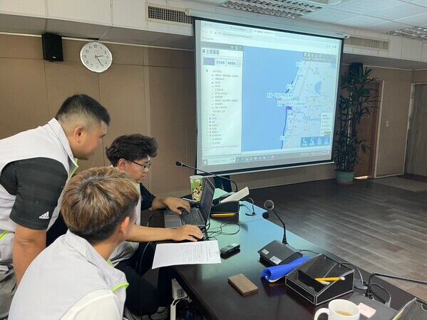 圖六、現地考核海污系統通報及資材調度測試(桃園市)
