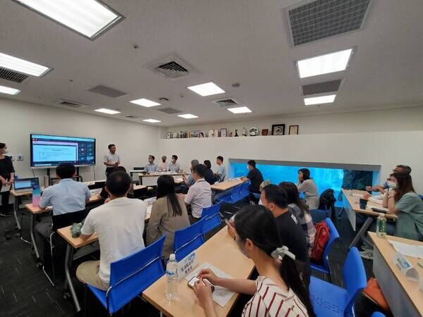 圖1、海保署於xpark召開救援聯繫會議，與各縣市政府共同討論MARN機制之精進作為，同時Xpark總經理兼館長 手嶋一雄也親自到場表達對海洋保育類野生動物救援的支持。
