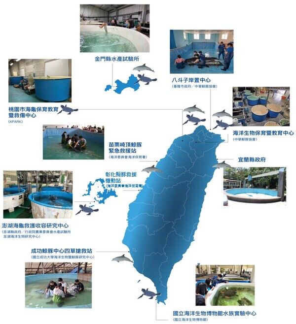 圖2、全台設有10處海洋野生動物救傷及收容中心