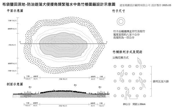 圖7、嘉義縣政府設計以竹柵方式防治登島侵擾小燕鷗的遊蕩犬(嘉義縣政府提供)