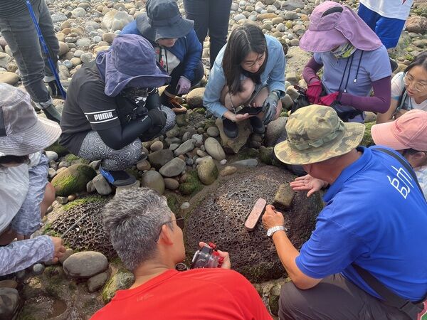 圖4 台灣山海天使環境保育協會帶領學員參加潮間帶生態調查課程