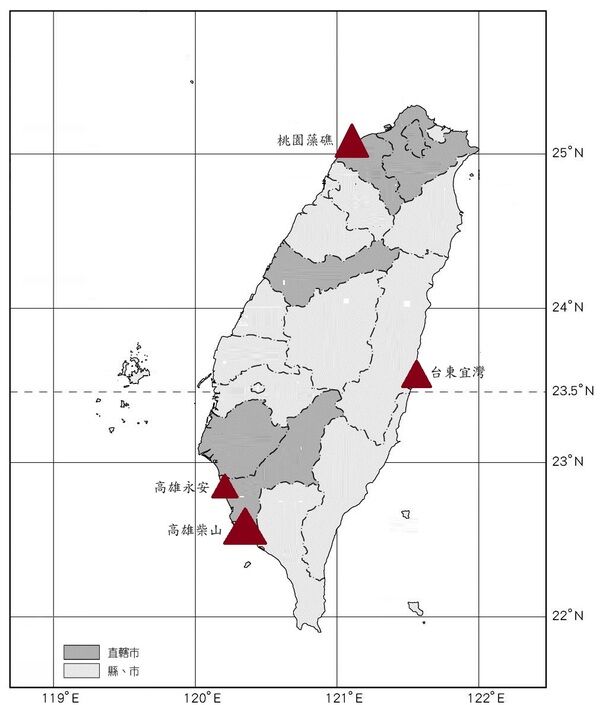 台灣柴山多杯孔珊瑚分布海域